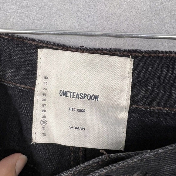 One Teaspoon Denim Skirt Size 30 Black 2020 Mini Distressed Raw Hem - Picture 6 of 12